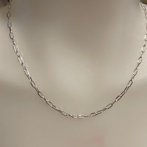 NWT 18” Sterling Silver Paperclip necklace